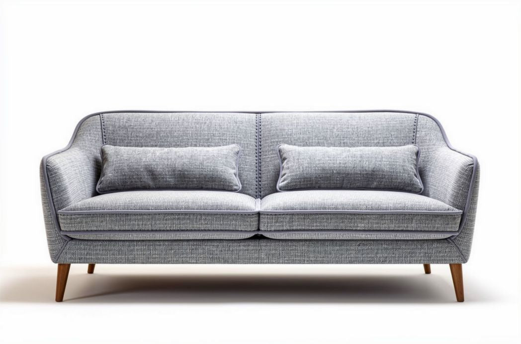 Sofa dwuosobowa z tkaniny w kolorze szarym 210 x 90 x 80cm